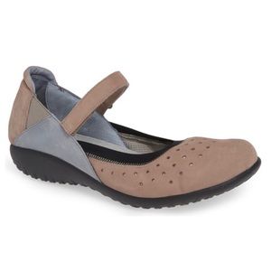 NAOT Matua Mary Jane Flat Shoes Tan & Gray Size 39, 8 - 8.5